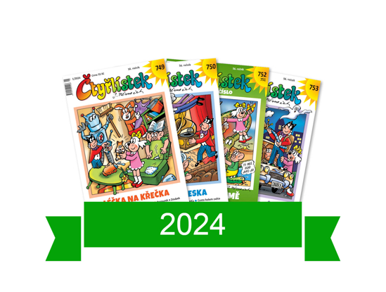 Obrázek z Kompletní ročník Čtyřlístek 2024 + pořadač jako dárek 
